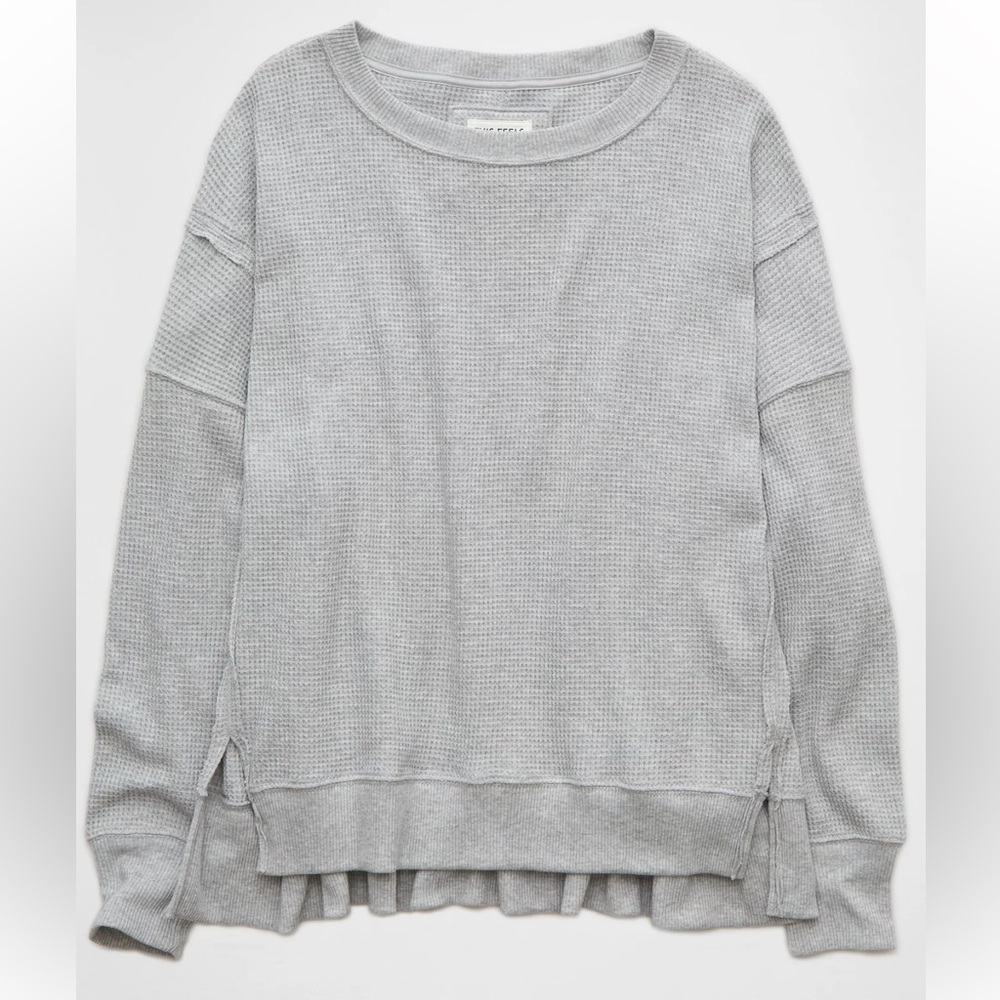 AE Big hug waffle crew neck